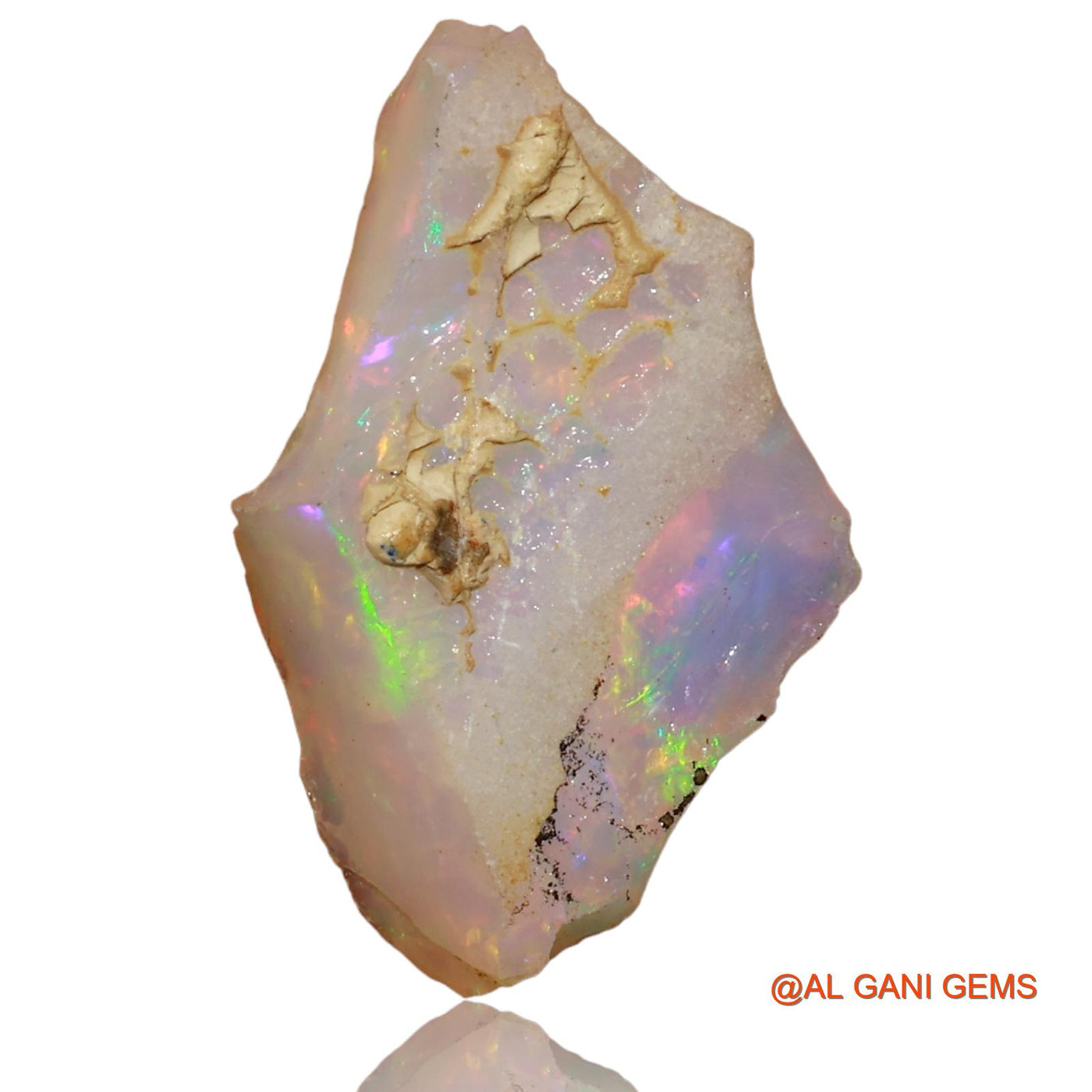 Natural Untreated Fire Opal Loose Gemstone Fancy Rough From Ethiopia 4.90 Cts 20x13x5 mm E-90