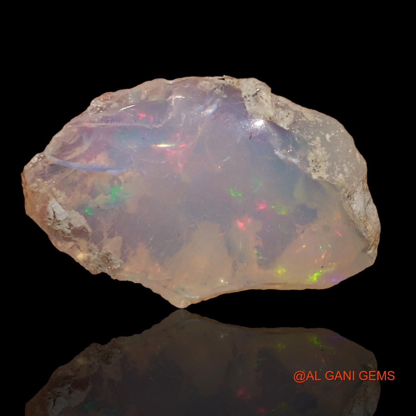 Natural Untreated Fire Opal Loose Gemstone Fancy Rough From Ethiopia 4.30 Cts 16x11x7 mm E-98