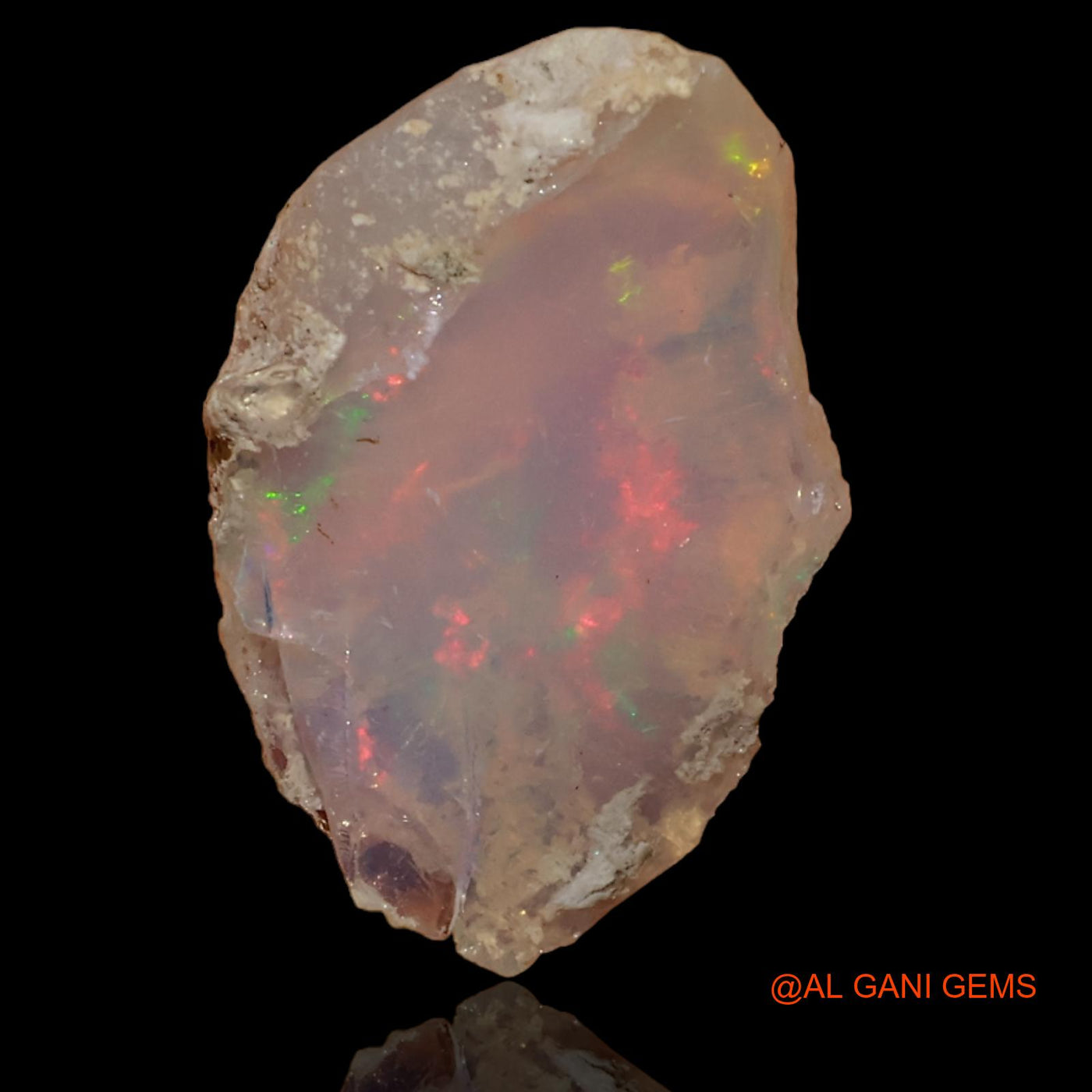 Natural Untreated Fire Opal Loose Gemstone Fancy Rough From Ethiopia 4.30 Cts 16x11x7 mm E-98