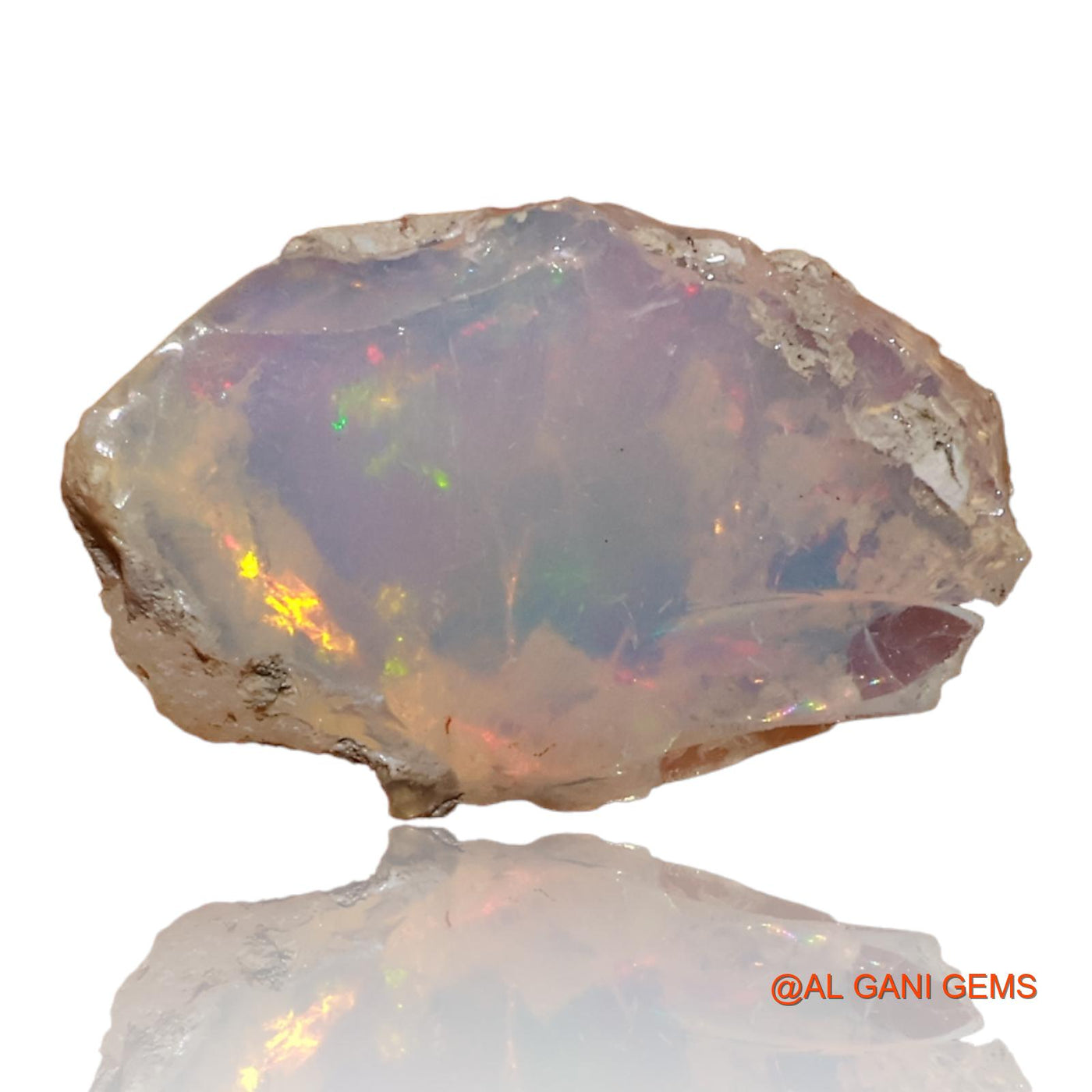 Natural Untreated Fire Opal Loose Gemstone Fancy Rough From Ethiopia 4.30 Cts 16x11x7 mm E-98