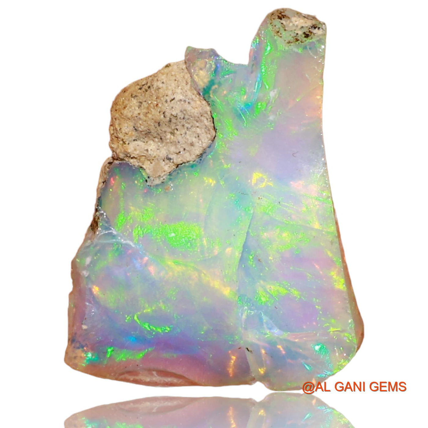 Natural Fire Opal Gemstone 5.00 Cts Loose Fancy Rough From Ethiopia 17x13x5 mm E-9