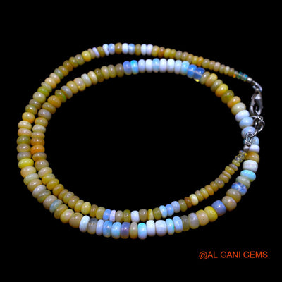 Rondelle Smooth 2X5 MM Fire Opal Beads Dainty Daughter Antique Necklace EOB-11