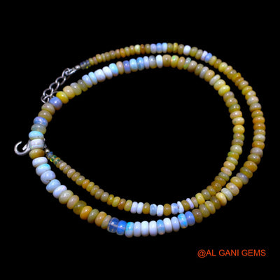 Rondelle Smooth 2X5 MM Fire Opal Beads Dainty Daughter Antique Necklace EOB-11
