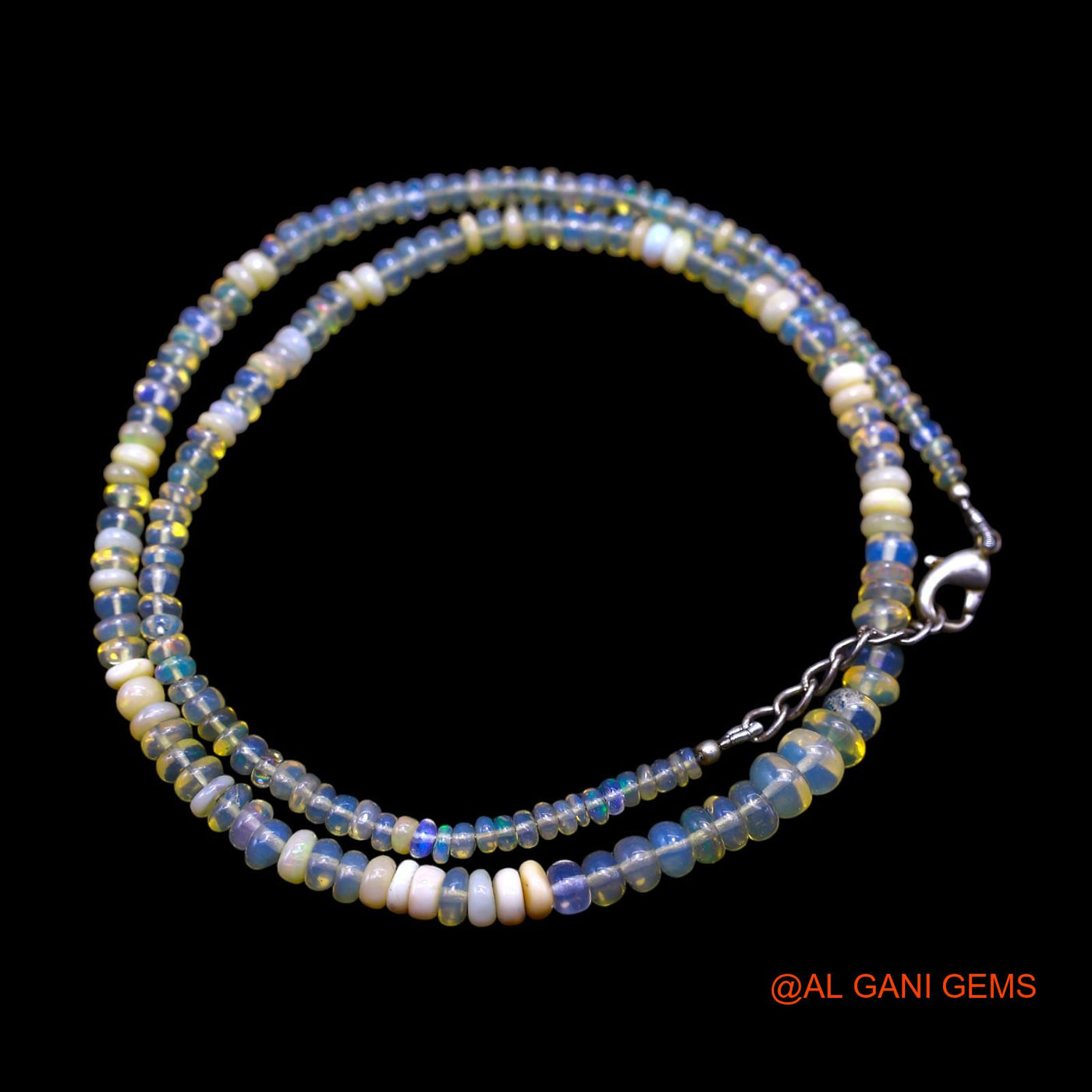 Rondelle Smooth 3X6 MM Multi Color Fire Opal Beads Boho Mother Necklace EOB-12