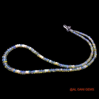 Rondelle Smooth 3X6 MM Multi Color Fire Opal Beads Boho Mother Necklace EOB-12