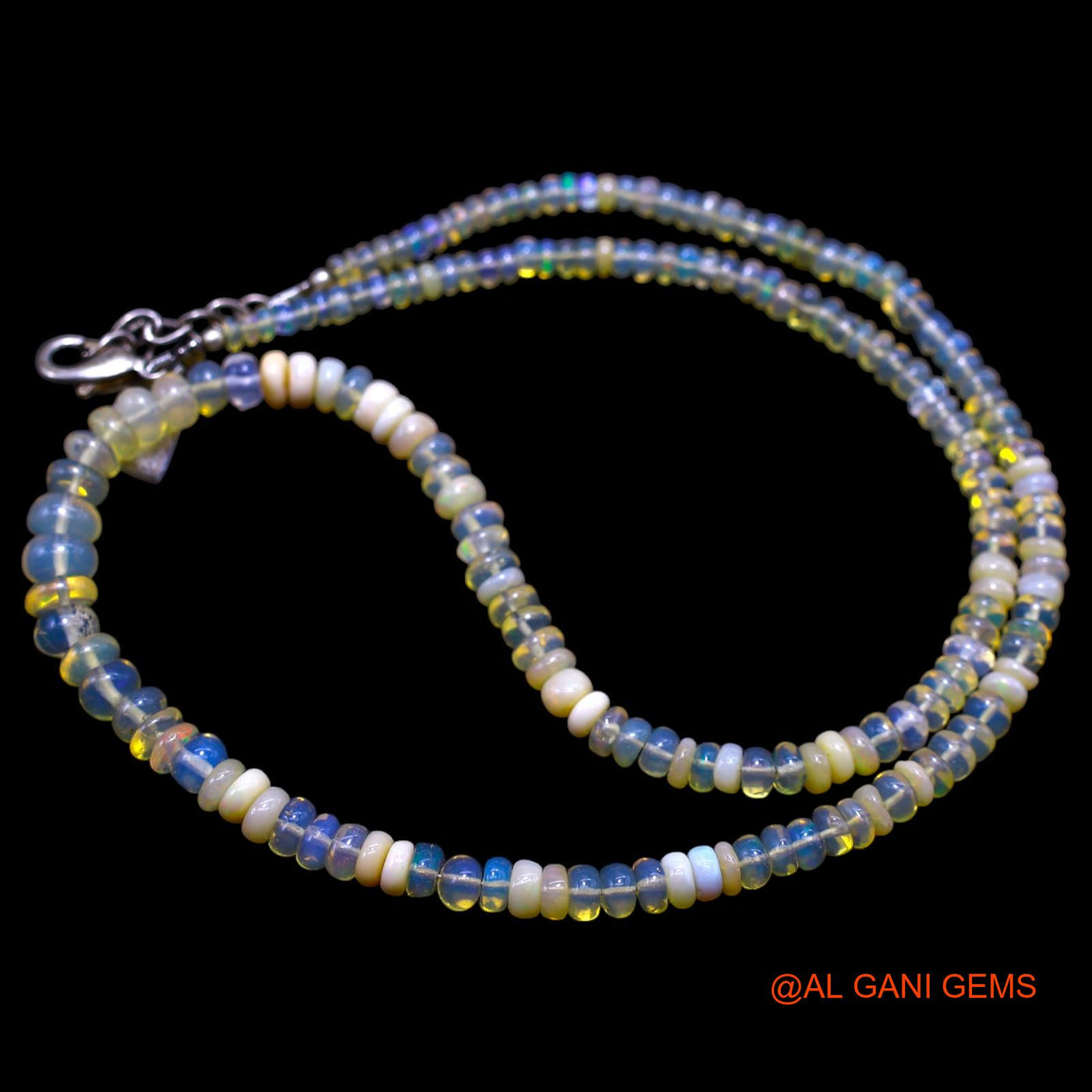 Rondelle Smooth 3X6 MM Multi Color Fire Opal Beads Boho Mother Necklace EOB-12