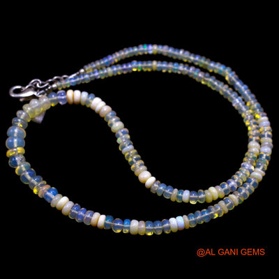 Rondelle Smooth 3X6 MM Multi Color Fire Opal Beads Boho Mother Necklace EOB-12