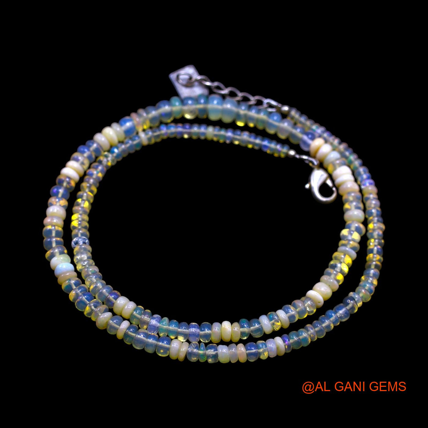 Rondelle Smooth 3X6 MM Multi Color Fire Opal Beads Boho Mother Necklace EOB-12