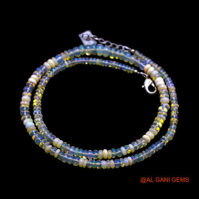Rondelle Smooth 3X6 MM Multi Color Fire Opal Beads Boho Mother Necklace EOB-12