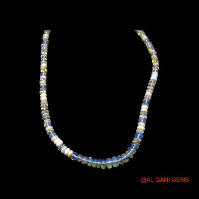 Rondelle Smooth 3X6 MM Multi Color Fire Opal Beads Boho Mother Necklace EOB-12