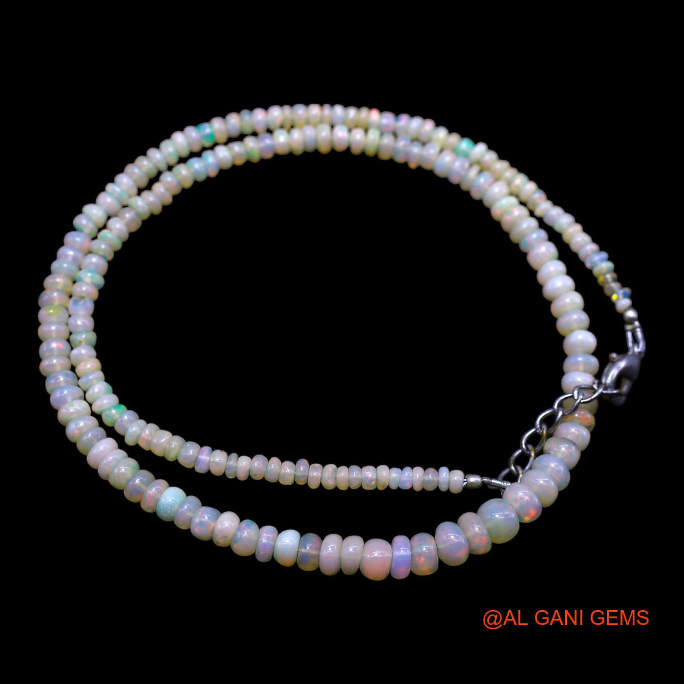 Smooth Multi Color Fire Opal Beads Rondelle Dainty Daughter Necklace EOB-15