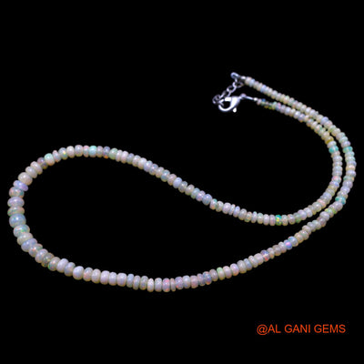 Smooth Multi Color Fire Opal Beads Rondelle Dainty Daughter Necklace EOB-15