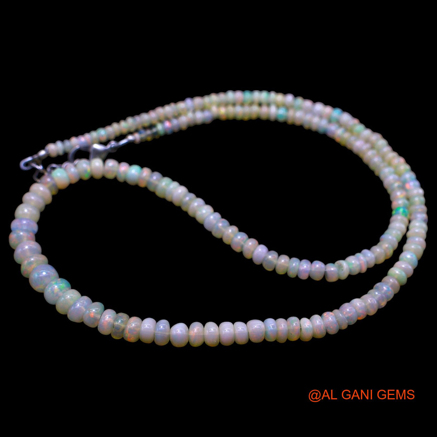Smooth Multi Color Fire Opal Beads Rondelle Dainty Daughter Necklace EOB-15