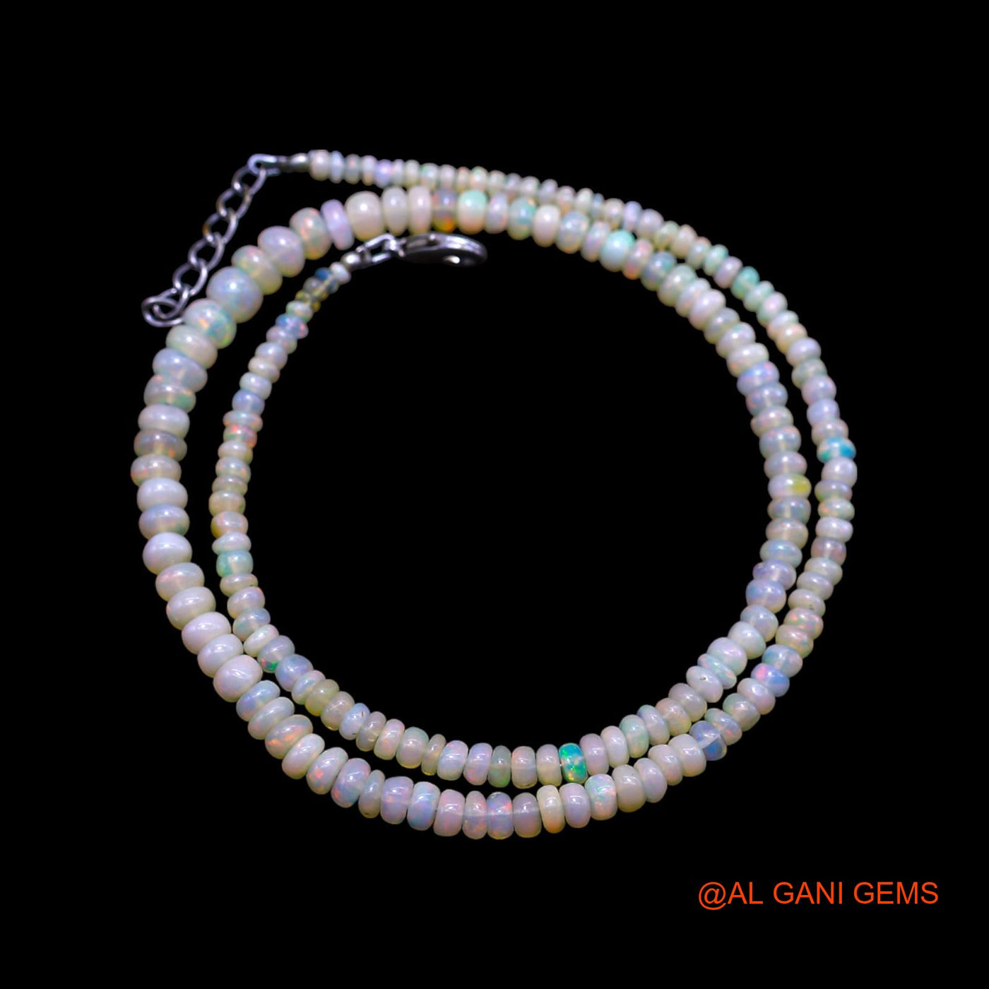 Smooth Multi Color Fire Opal Beads Rondelle Dainty Daughter Necklace EOB-15