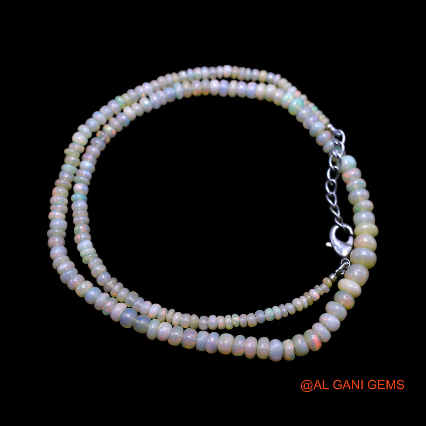 Smooth Multi Color Fire Opal Beads Rondelle Dainty Wedding Boho Necklace EOB-16