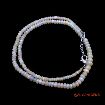 Smooth Multi Color Fire Opal Beads Rondelle Dainty Wedding Boho Necklace EOB-16