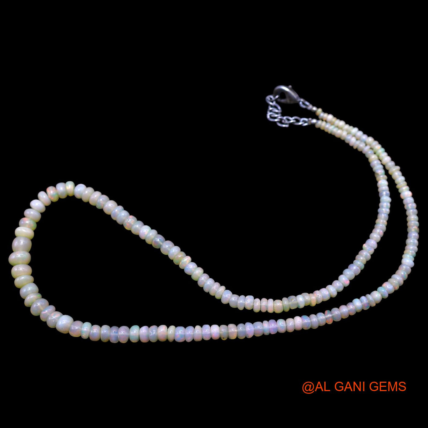 Smooth Multi Color Fire Opal Beads Rondelle Dainty Wedding Boho Necklace EOB-16