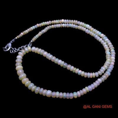 Smooth Multi Color Fire Opal Beads Rondelle Dainty Wedding Boho Necklace EOB-16
