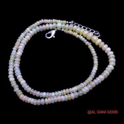 Smooth Multi Color Fire Opal Beads Rondelle Dainty Wedding Boho Necklace EOB-16