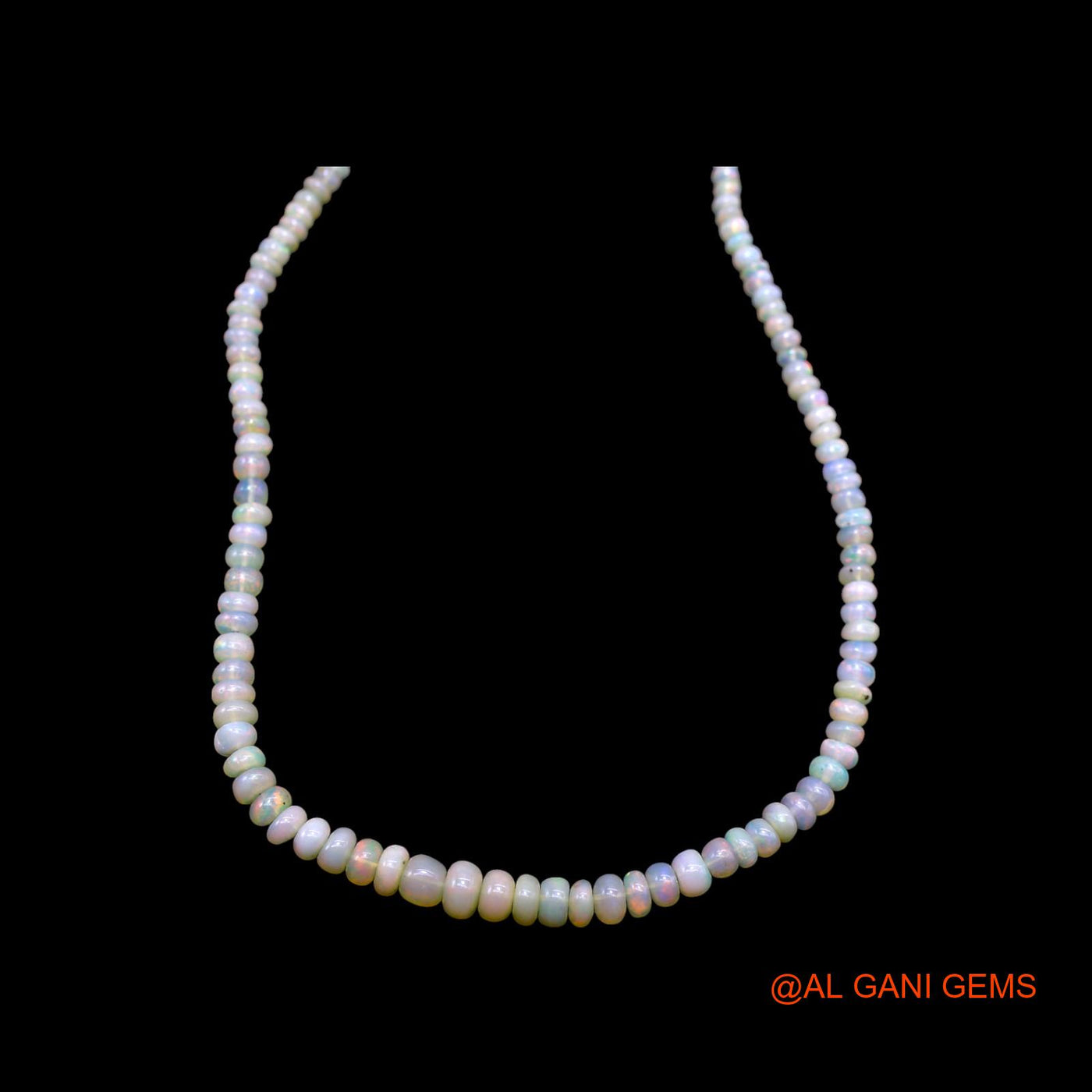 Smooth Multi Color Fire Opal Beads Rondelle Dainty Wedding Boho Necklace EOB-16