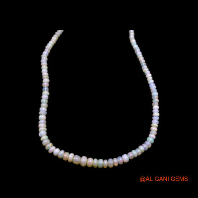 Smooth Multi Color Fire Opal Beads Rondelle Dainty Wedding Boho Necklace EOB-16