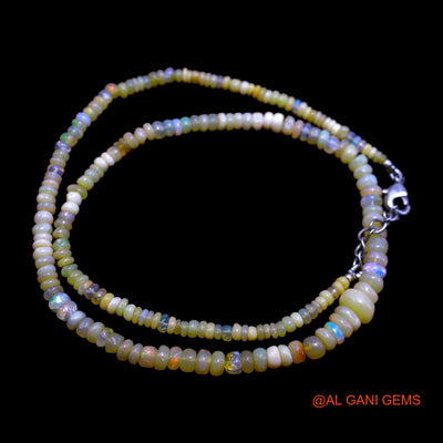 Rondelle Smooth Multi Color Fire Opal Beaded Boho Handcrafted Necklace EOB-17