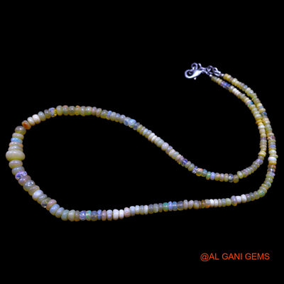 Rondelle Smooth Multi Color Fire Opal Beaded Boho Handcrafted Necklace EOB-17