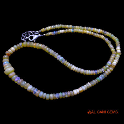 Rondelle Smooth Multi Color Fire Opal Beaded Boho Handcrafted Necklace EOB-17