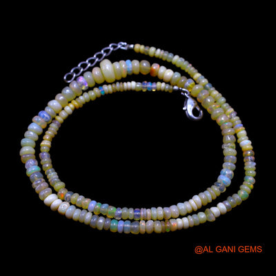 Rondelle Smooth Multi Color Fire Opal Beaded Boho Handcrafted Necklace EOB-17