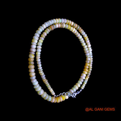 Smooth Multi Color Fire Opal Beads Rondelle Dainty Statement Necklace EOB-19