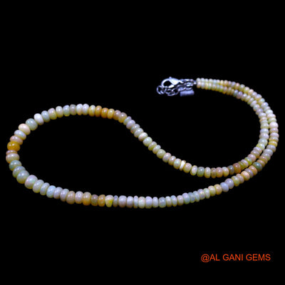 Smooth Multi Color Fire Opal Beads Rondelle Dainty Statement Necklace EOB-19