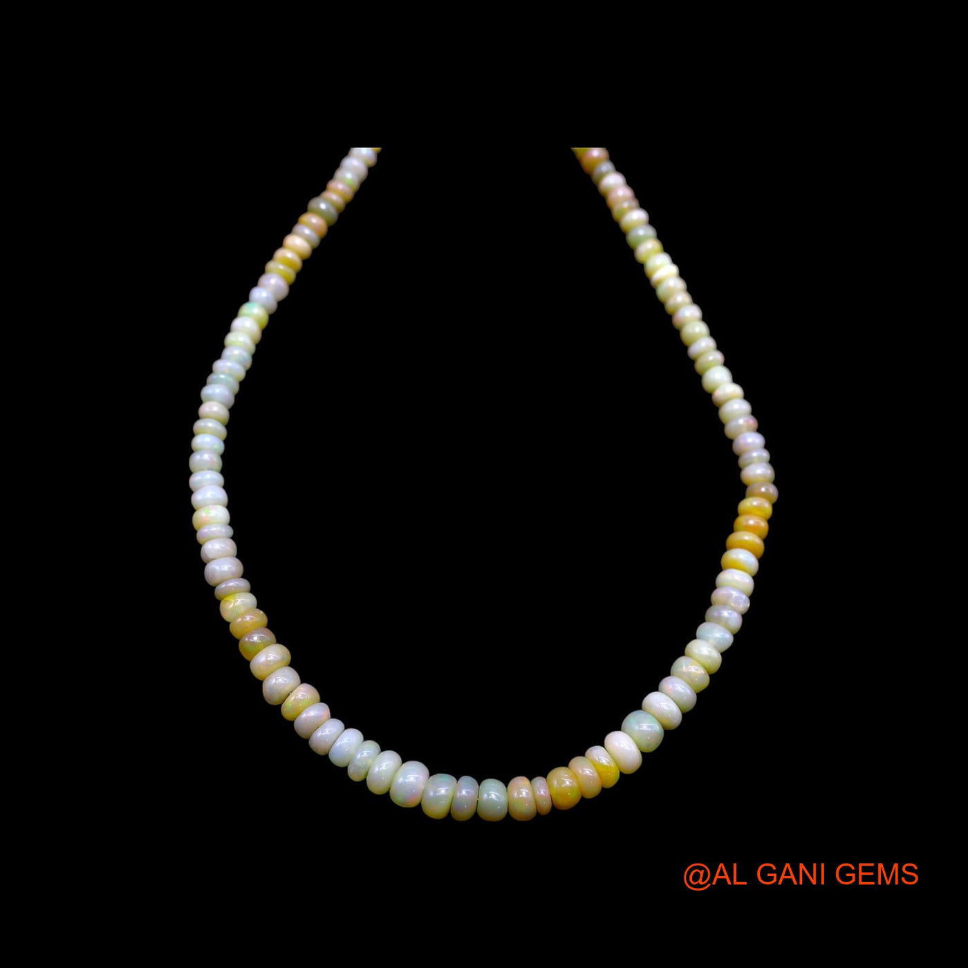 Smooth Multi Color Fire Opal Beads Rondelle Dainty Statement Necklace EOB-19