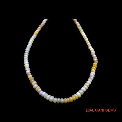 Smooth Multi Color Fire Opal Beads Rondelle Dainty Statement Necklace EOB-19