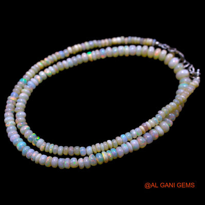 Smooth Multi Color Fire Opal Beads Rondelle Dainty Celestial Necklace EOB-1