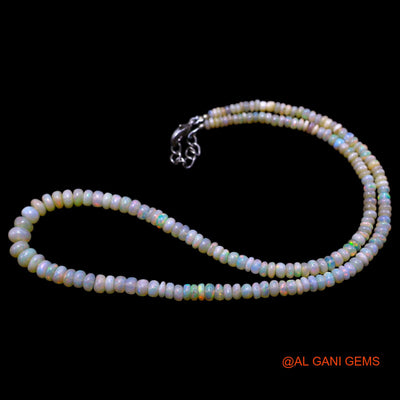 Smooth Multi Color Fire Opal Beads Rondelle Dainty Celestial Necklace EOB-1