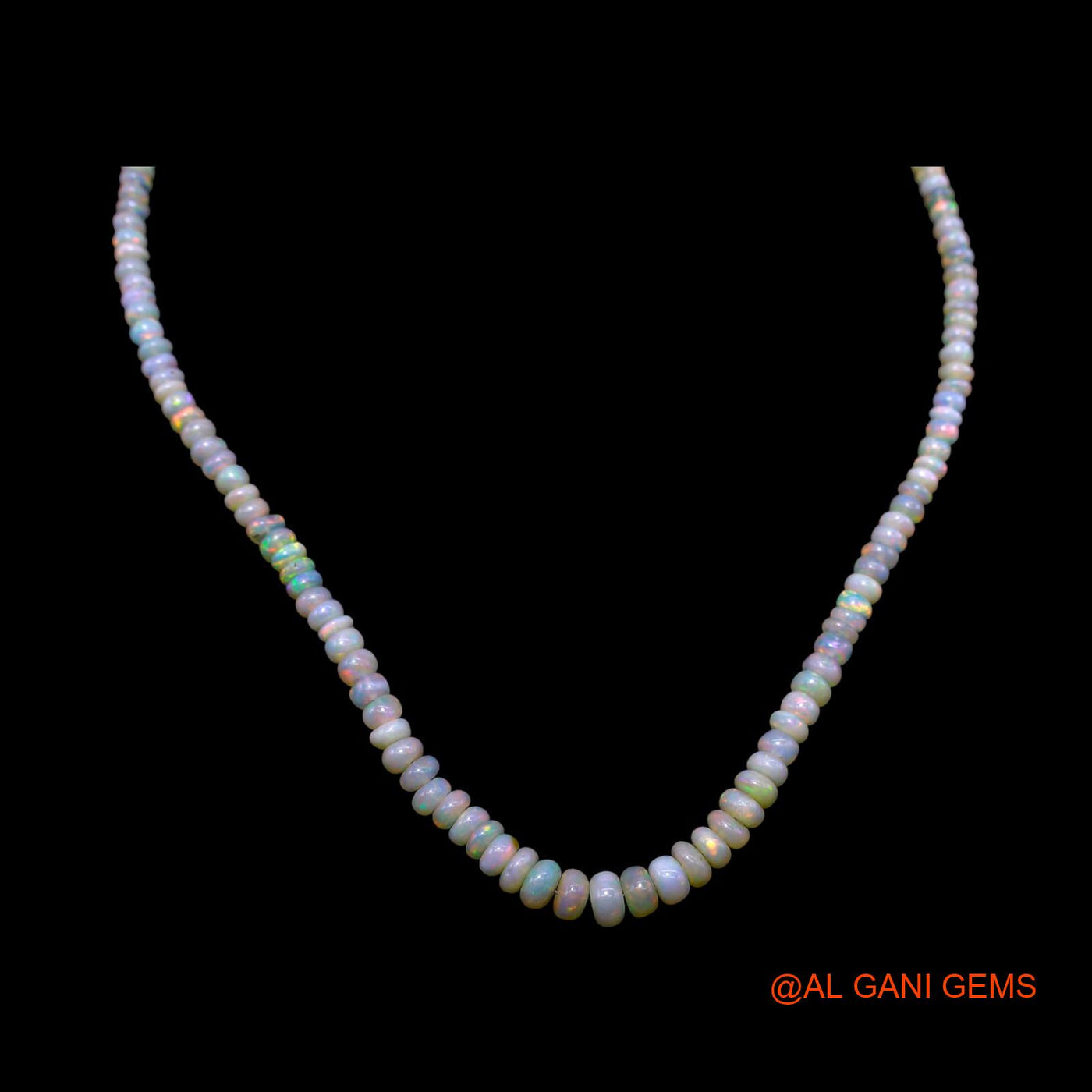 Smooth Multi Color Fire Opal Beads Rondelle Dainty Celestial Necklace EOB-1
