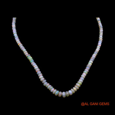 Smooth Multi Color Fire Opal Beads Rondelle Dainty Celestial Necklace EOB-1