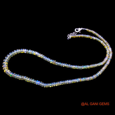Rondelle Smooth Multi Color 2X6 MM Fire Opal Beaded Boho Mother Necklace EOB-20