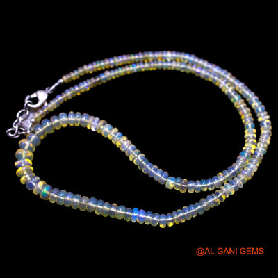 Rondelle Smooth Multi Color 2X6 MM Fire Opal Beaded Boho Mother Necklace EOB-20