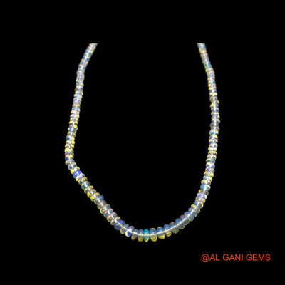 Rondelle Smooth Multi Color 2X6 MM Fire Opal Beaded Boho Mother Necklace EOB-20