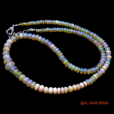 Rondelle Smooth Multi Color Fire Opal Bead Dainty Mother Boho Necklace EOB-21
