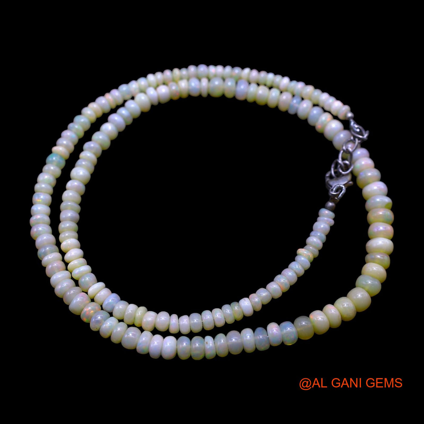 Smooth 3X6 MM Fire Opal Beads Rondelle Art Deco Anniversary Necklace EOB-22