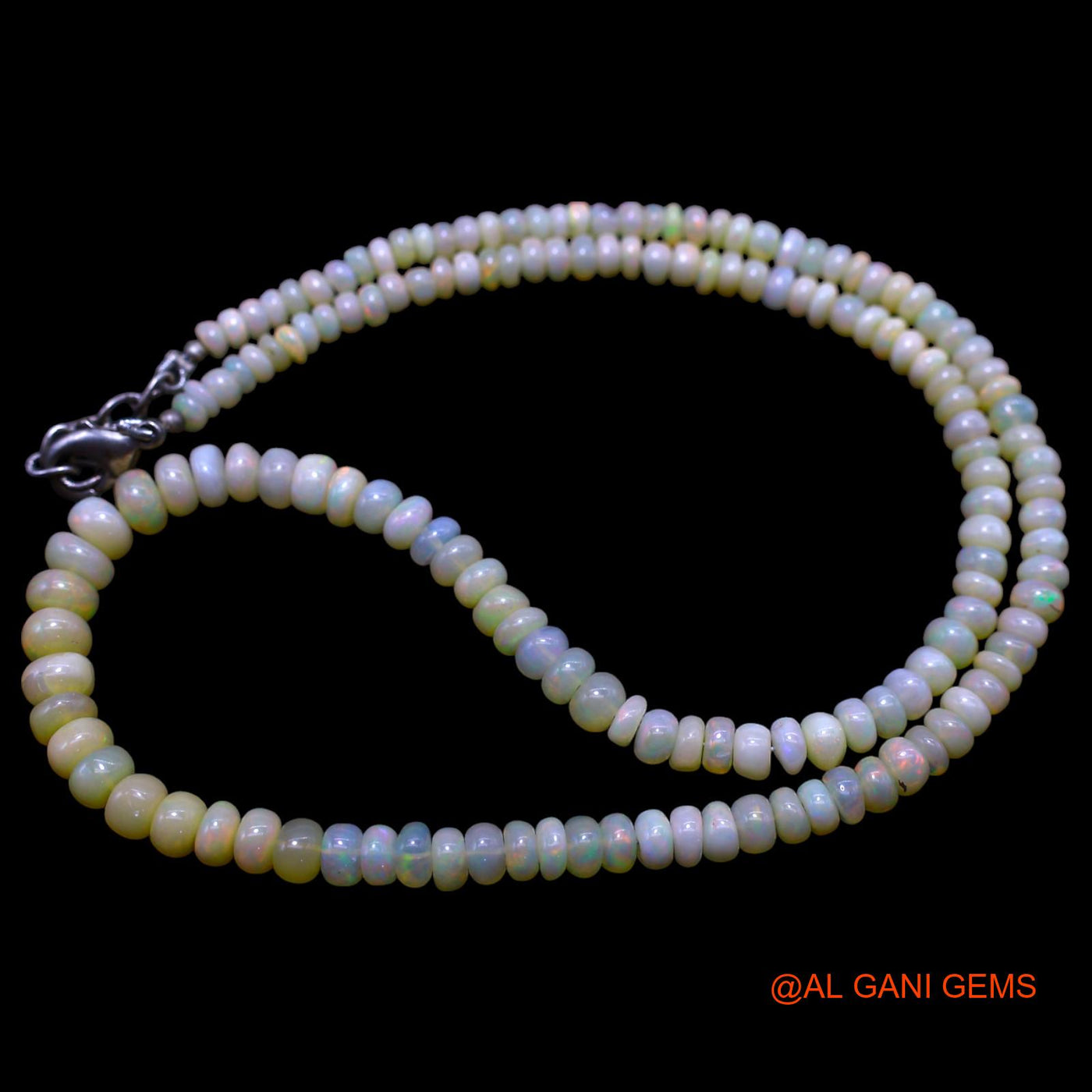 Smooth 3X6 MM Fire Opal Beads Rondelle Art Deco Anniversary Necklace EOB-22