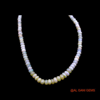 Smooth 3X6 MM Fire Opal Beads Rondelle Art Deco Anniversary Necklace EOB-22