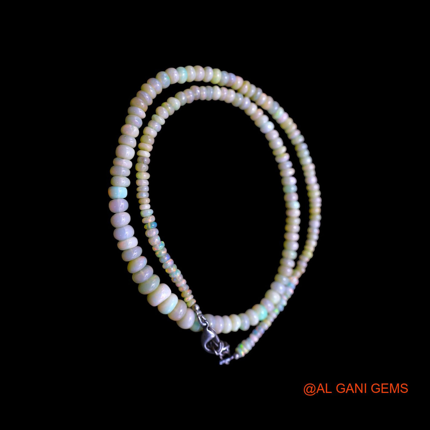 Smooth Fire Opal Bead Rondelle Dainty Handmade Celestial Mother Necklace EOB-23