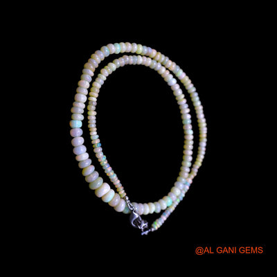 Smooth Fire Opal Bead Rondelle Dainty Handmade Celestial Mother Necklace EOB-23