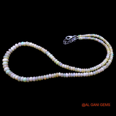 Smooth Fire Opal Bead Rondelle Dainty Handmade Celestial Mother Necklace EOB-23