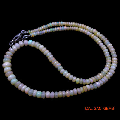 Smooth Fire Opal Bead Rondelle Dainty Handmade Celestial Mother Necklace EOB-23