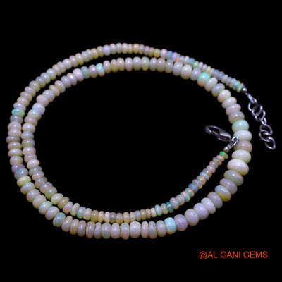 Smooth Fire Opal Bead Rondelle Dainty Handmade Celestial Mother Necklace EOB-23