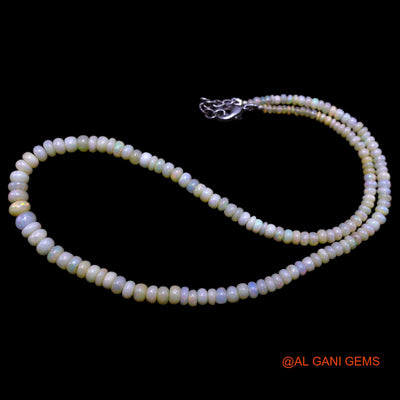 Smooth Multi Color 3X6 MM Fire Opal Beads Rondelle Dainty Boho Necklace EOB-24